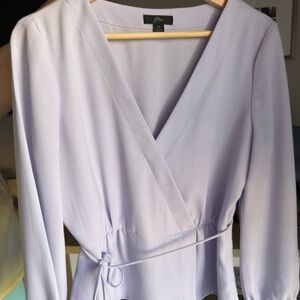 J. Crew Light Purple Wrap Top